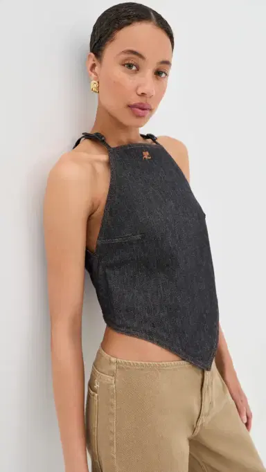 Courrèges Pointy Denim Tank Top | Thumbnail 2 Courrèges Pointy Denim Tank Top | Thumbnail 2