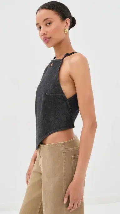 Courrèges Pointy Denim Tank Top | Thumbnail 4 Courrèges Pointy Denim Tank Top | Thumbnail 4
