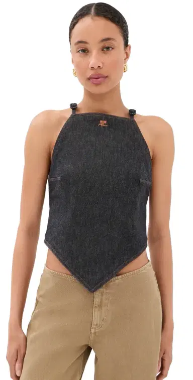Courrèges Pointy Denim Tank Top | Thumbnail 1 Courrèges Pointy Denim Tank Top | Thumbnail 1