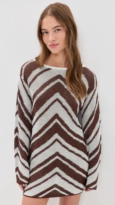 Seven Wonders azie Mini Dress Chocolate/White | Thumbnail 2 Seven Wonders azie Mini Dress Chocolate/White | Thumbnail 2