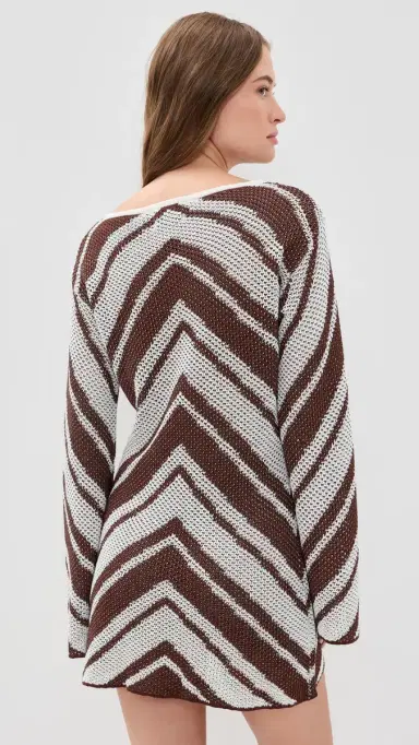 Seven Wonders azie Mini Dress Chocolate/White | Thumbnail 3 Seven Wonders azie Mini Dress Chocolate/White | Thumbnail 3