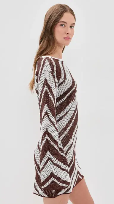 Seven Wonders azie Mini Dress Chocolate/White | Thumbnail 4 Seven Wonders azie Mini Dress Chocolate/White | Thumbnail 4