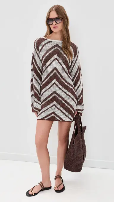 Seven Wonders azie Mini Dress Chocolate/White | Thumbnail 5 Seven Wonders azie Mini Dress Chocolate/White | Thumbnail 5