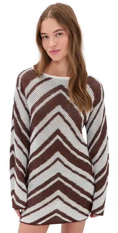 Seven Wonders azie Mini Dress Chocolate/White | Thumbnail 1 Seven Wonders azie Mini Dress Chocolate/White | Thumbnail 1