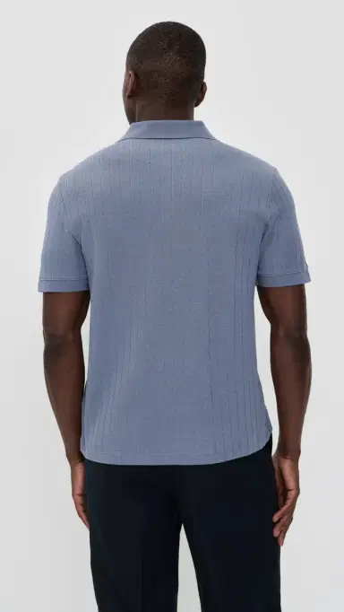 Vince Drop Needle tripe Polo Hawk Blue | Thumbnail 3 Vince Drop Needle tripe Polo Hawk Blue | Thumbnail 3