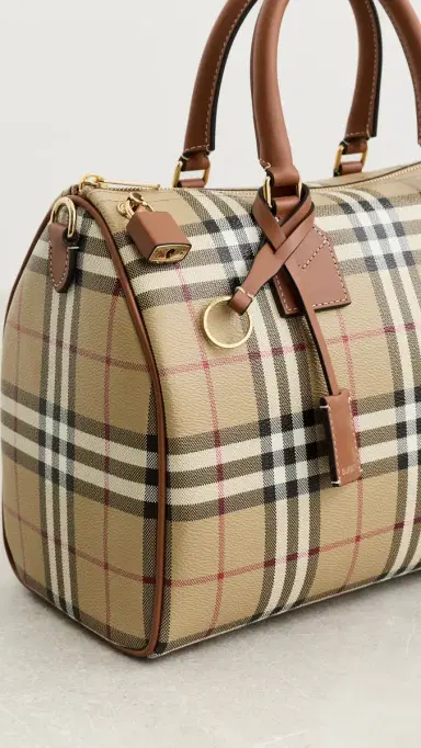 Burberry Medium Bowling Bag Vintage Check One Size | Thumbnail 5 Burberry Medium Bowling Bag Vintage Check One Size | Thumbnail 5
