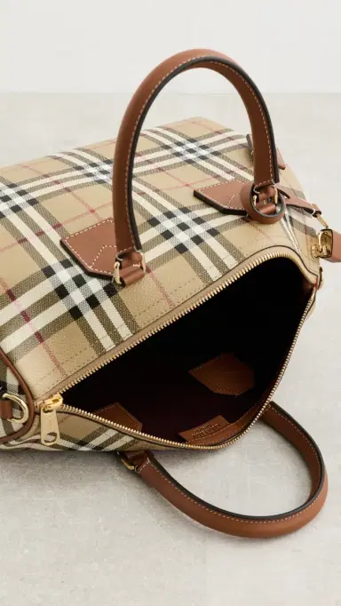 Burberry Medium Bowling Bag Vintage Check One Size | Thumbnail 6 Burberry Medium Bowling Bag Vintage Check One Size | Thumbnail 6