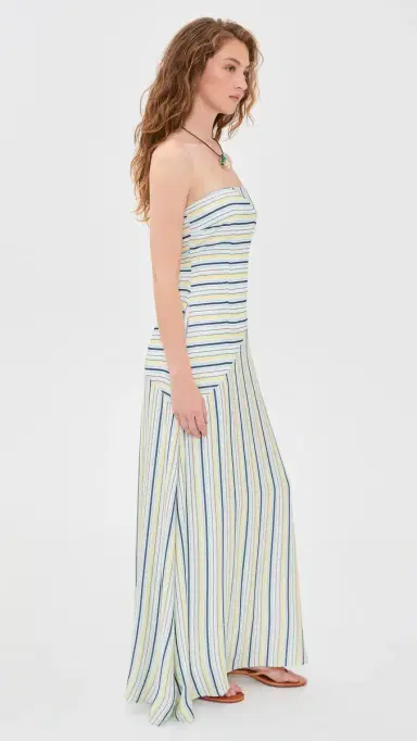 SEVEN WONDERS Calissa Maxi Dress Aqua/Lemon Stripe L | Thumbnail 4 SEVEN WONDERS Calissa Maxi Dress Aqua/Lemon Stripe L | Thumbnail 4