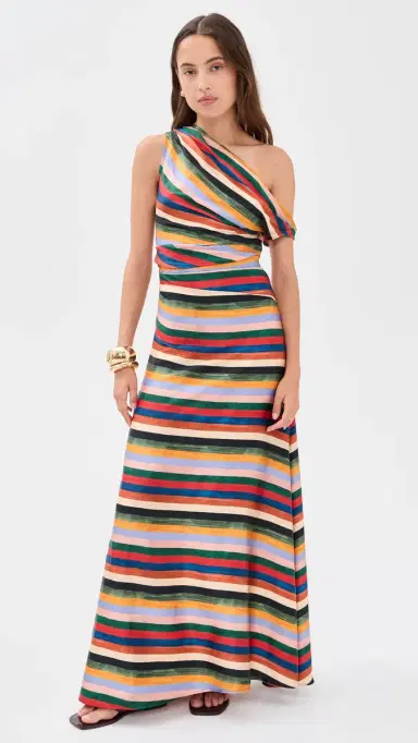 STAUD Phare Silk Maxi Dress Artist Stripe | Thumbnail 3 STAUD Phare Silk Maxi Dress Artist Stripe | Thumbnail 3
