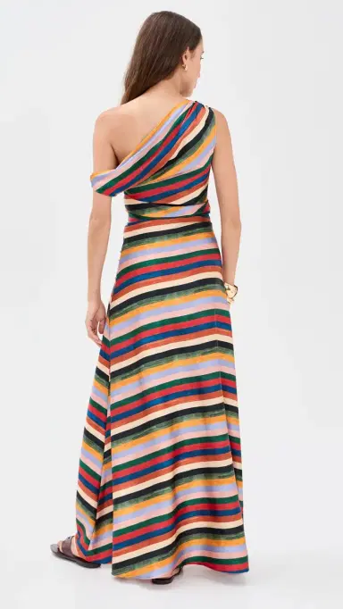 STAUD Phare Silk Maxi Dress Artist Stripe | Thumbnail 4 STAUD Phare Silk Maxi Dress Artist Stripe | Thumbnail 4