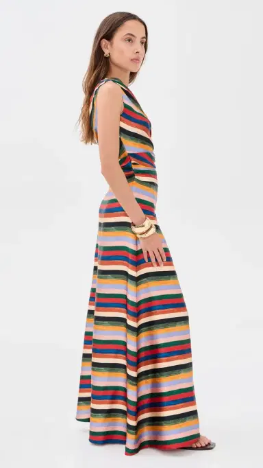 STAUD Phare Silk Maxi Dress Artist Stripe | Thumbnail 5 STAUD Phare Silk Maxi Dress Artist Stripe | Thumbnail 5