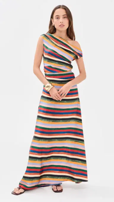 STAUD Phare Silk Maxi Dress Artist Stripe | Thumbnail 6 STAUD Phare Silk Maxi Dress Artist Stripe | Thumbnail 6