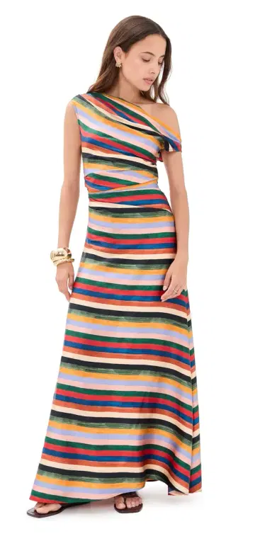 STAUD Phare Silk Maxi Dress Artist Stripe | Thumbnail 1 STAUD Phare Silk Maxi Dress Artist Stripe | Thumbnail 1