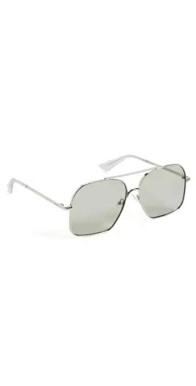 Le Specs Civelle Sunglasses Bright Silver/Xtal Clear One Size | Thumbnail 1 Le Specs Civelle Sunglasses Bright Silver/Xtal Clear One Size | Thumbnail 1