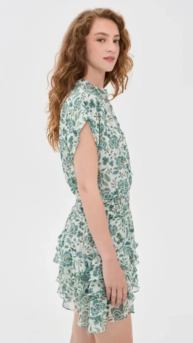 Misa Evie Dress Azure Flora L | Thumbnail 4 Misa Evie Dress Azure Flora L | Thumbnail 4