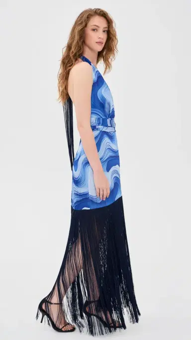 AZULU Sadie Dress Blue Coral Print | Thumbnail 4 AZULU Sadie Dress Blue Coral Print | Thumbnail 4