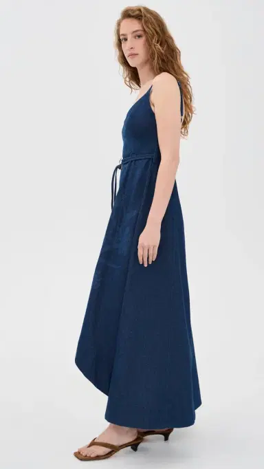 Moon River Self Belt Midi Denim Dress Indigo | Thumbnail 4 Moon River Self Belt Midi Denim Dress Indigo | Thumbnail 4