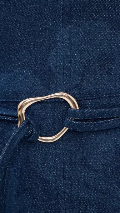 Moon River Self Belt Midi Denim Dress Indigo | Thumbnail 6 Moon River Self Belt Midi Denim Dress Indigo | Thumbnail 6