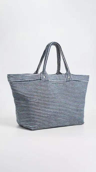 Clare V. Clare V. La Plage Tote Deep Dive/Cream One Size | Thumbnail 4 Clare V. Clare V. La Plage Tote Deep Dive/Cream One Size | Thumbnail 4