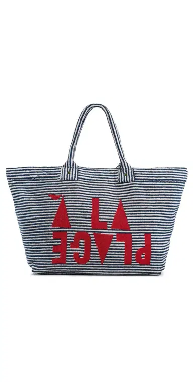 Clare V. Clare V. La Plage Tote Deep Dive/Cream One Size | Thumbnail 1 Clare V. Clare V. La Plage Tote Deep Dive/Cream One Size | Thumbnail 1