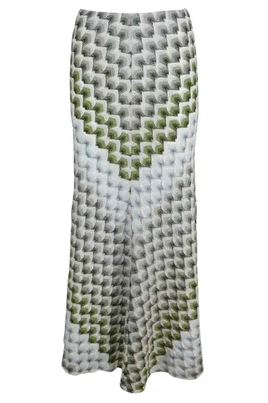 Missoni Long Knit Skirt - Green Light Blue White | Thumbnail 1 Missoni Long Knit Skirt - Green Light Blue White | Thumbnail 1