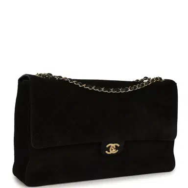 Chanel Chanel Maxi "Souplissimo" Large Flap Bag Black Suede Gold Hardware | Thumbnail 2 Chanel Chanel Maxi "Souplissimo" Large Flap Bag Black Suede Gold Hardware | Thumbnail 2