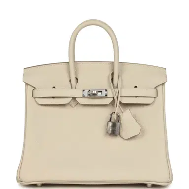 HERMÈS Hermes Birkin 25 Craie Togo Palladium Hardware | Thumbnail 1 HERMÈS Hermes Birkin 25 Craie Togo Palladium Hardware | Thumbnail 1