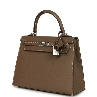 HERMÈS Hermes Kelly Sellier 25 Etoupe Epsom Palladium Hardware | Thumbnail 5 HERMÈS Hermes Kelly Sellier 25 Etoupe Epsom Palladium Hardware | Thumbnail 5