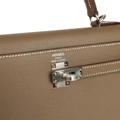 HERMÈS Hermes Kelly Sellier 25 Etoupe Epsom Palladium Hardware | Thumbnail 7 HERMÈS Hermes Kelly Sellier 25 Etoupe Epsom Palladium Hardware | Thumbnail 7