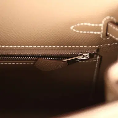 HERMÈS Hermes Kelly Sellier 25 Etoupe Epsom Palladium Hardware | Thumbnail 9 HERMÈS Hermes Kelly Sellier 25 Etoupe Epsom Palladium Hardware | Thumbnail 9