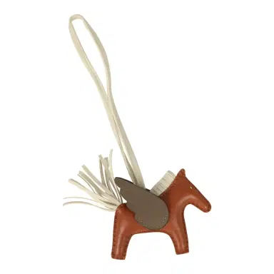 HERMÈS Hermes Pegase Rodeo Bag Charm PM Gold, Craie and Etoupe Milo Lambskin | Thumbnail 2 HERMÈS Hermes Pegase Rodeo Bag Charm PM Gold, Craie and Etoupe Milo Lambskin | Thumbnail 2