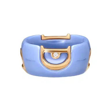 Damiani Damiani D. Icon Blue Ceramic & 18K Rose Gold Diamond Band Ring 150565-71 - by The Solist | Thumbnail 1 Damiani Damiani D. Icon Blue Ceramic & 18K Rose Gold Diamond Band Ring 150565-71 - by The Solist | Thumbnail 1