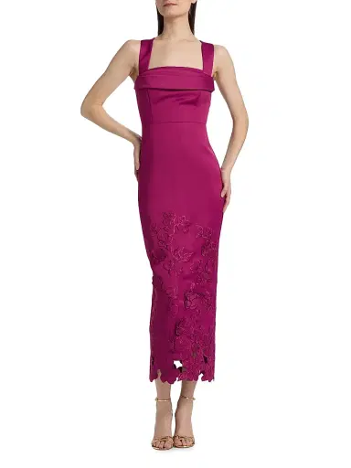 THEIA Women's Billie Floral-Embroidered Dress | Thumbnail 2 THEIA Women's Billie Floral-Embroidered Dress | Thumbnail 2