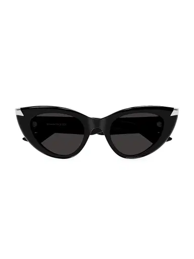 Alexander McQueen Women's Punk Rivet 50MM Cat-Eye Sunglasses - Black Dark Grey | Thumbnail 1 Alexander McQueen Women's Punk Rivet 50MM Cat-Eye Sunglasses - Black Dark Grey | Thumbnail 1