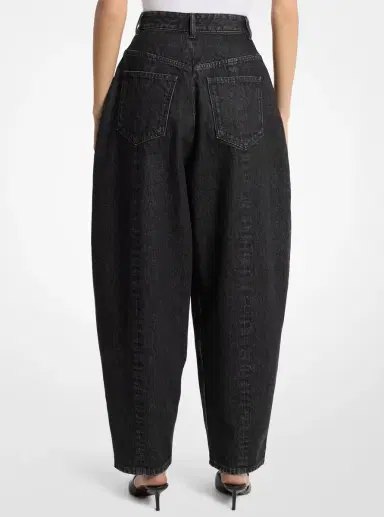 Michael Kors Collection Courtney Pleated Denim Barrel Jeans | Thumbnail 3 Michael Kors Collection Courtney Pleated Denim Barrel Jeans | Thumbnail 3