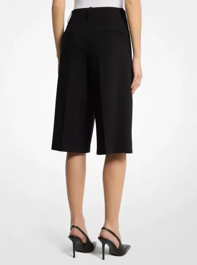 Michael Kors Collection Pleated Wool Blend Trouser Shorts in | Thumbnail 3 Michael Kors Collection Pleated Wool Blend Trouser Shorts in | Thumbnail 3