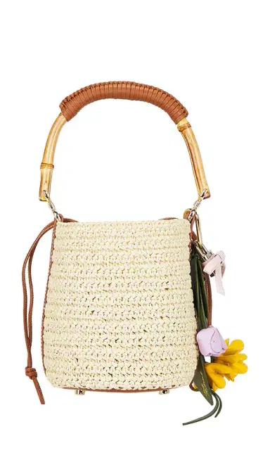 Self-Portrait Soft Raffia Bucket Bag | Thumbnail 2 Self-Portrait Soft Raffia Bucket Bag | Thumbnail 2