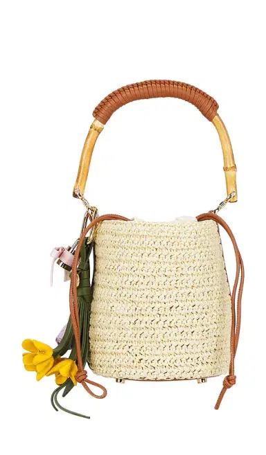 Self-Portrait Soft Raffia Bucket Bag | Thumbnail 1 Self-Portrait Soft Raffia Bucket Bag | Thumbnail 1