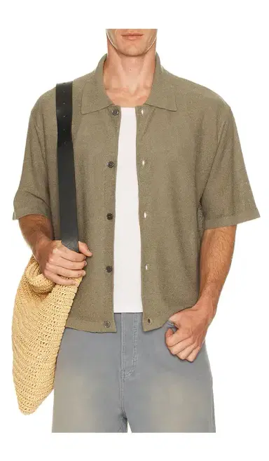 Frame Light Cotton Silk Short Sleeve Cardigan | Thumbnail 1 Frame Light Cotton Silk Short Sleeve Cardigan | Thumbnail 1