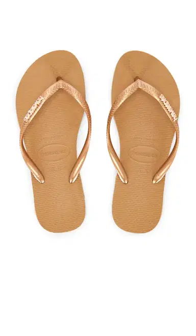 Havaianas Slim Logo Metallic Sandal | Thumbnail 1 Havaianas Slim Logo Metallic Sandal | Thumbnail 1