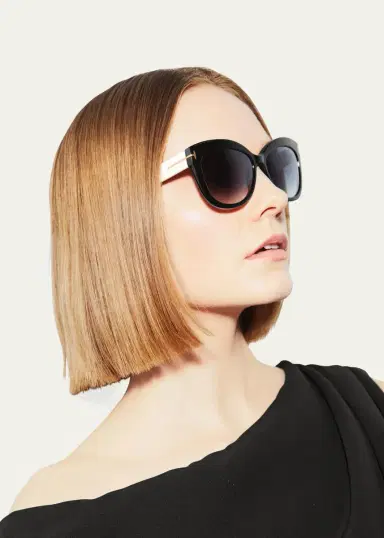 Tom Ford Alistair Two-Tone Squared Cat-Eye Sunglasses | Thumbnail 3 Tom Ford Alistair Two-Tone Squared Cat-Eye Sunglasses | Thumbnail 3