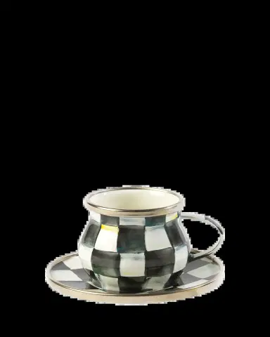 MacKenzie-Childs Courtly Check Enamel Espresso Cup & Saucer Set | Thumbnail 2 MacKenzie-Childs Courtly Check Enamel Espresso Cup & Saucer Set | Thumbnail 2