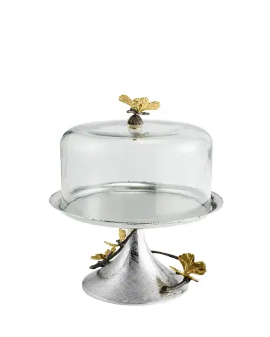 Michael Aram Butterfly Ginkgo Pastry Dish with Dome | Thumbnail 1 Michael Aram Butterfly Ginkgo Pastry Dish with Dome | Thumbnail 1