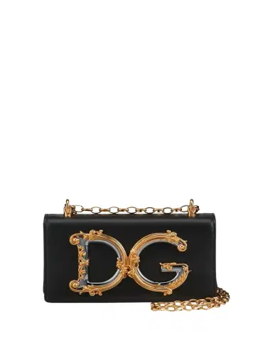 Dolce & Gabbana DG Girls Barocco Leather Shoulder Bag | Thumbnail 1 Dolce & Gabbana DG Girls Barocco Leather Shoulder Bag | Thumbnail 1