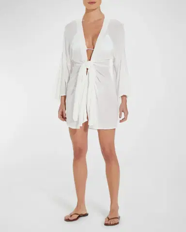 ViX Solid Perola Knot Short Coverup | Thumbnail 2 ViX Solid Perola Knot Short Coverup | Thumbnail 2