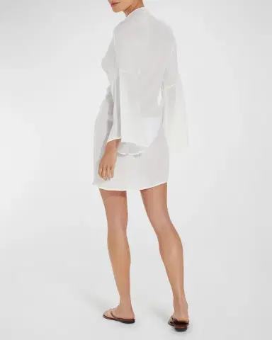 ViX Solid Perola Knot Short Coverup | Thumbnail 3 ViX Solid Perola Knot Short Coverup | Thumbnail 3