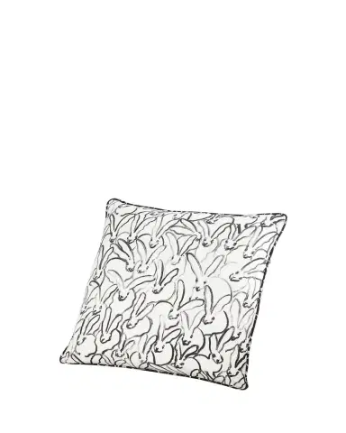 Hunt Slonem Rabbit Run Cotton Pillow, 22" | Thumbnail 1 Hunt Slonem Rabbit Run Cotton Pillow, 22" | Thumbnail 1