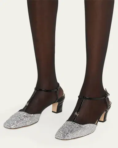 Gucci Marmont Glitter T-Strap Pumps | Thumbnail 2 Gucci Marmont Glitter T-Strap Pumps | Thumbnail 2