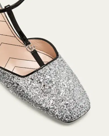 Gucci Marmont Glitter T-Strap Pumps | Thumbnail 5 Gucci Marmont Glitter T-Strap Pumps | Thumbnail 5