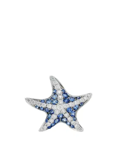 Mio Harutaka 18k White Gold Sea Star Single Earring With Blue Sapphire | Thumbnail 1 Mio Harutaka 18k White Gold Sea Star Single Earring With Blue Sapphire | Thumbnail 1